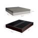 Cama Box Queen Joe Revestimento Sintético Preto com Colchão Guldi Dream Mola Ensacada (30x158x198) Cinza e Branco
