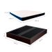 Cama Box Queen Joe Revestimento Sintético Preto com Colchão Guldi Espuma D28 Duplo 12cm (12x158x198) Azul e Branco
