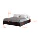 Cama Box Queen Joe Revestimento Sintético Preto com Colchão Guldi Massageador Quântico Molas Ensacadas (30x158x198) Branco e Bege