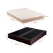 Cama Box Queen Joe Revestimento Sintético Preto com Colchão Guldi Massageador Quântico Molas Ensacadas (30x158x198) Branco e Bege