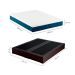 Cama Box Queen Joe Revestimento Sintético Preto com Colchão Guldi Mola Ensacada Original Firme (25x158x198) Azul e Branco