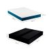 Cama Box Queen Joe Suede Preto com Colchão Guldi Mola Ensacada Original Firme (25x158x198) Azul e Branco