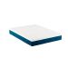 Cama Box Queen Joe Suede Preto com Colchão Guldi Mola Ensacada Original Firme (25x158x198) Azul e Branco