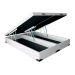 Cama Box Queen Martin Premium Revestimento Sintético Branco com Colchão Guldi Duplo Plus D28 (16x158x198) Branco e Azul