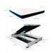 Cama Box Queen Martin Premium Revestimento Sintético Branco com Colchão Guldi Espuma D28 Duplo 12cm (12x158x198) Azul e Branco