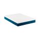 Cama Box Queen Martin Premium Revestimento Sintético Branco com Colchão Guldi Mola Ensacada Original Firme (25x158x198) Azul e Branco