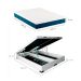Cama Box Queen Martin Premium Revestimento Sintético Branco com Colchão Guldi Mola Ensacada Original Macio (25x158x198) Azul e Branco