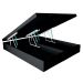 Cama Box Queen Martin Premium Revestimento Sintético Preto com Colchão Guldi Duplo Plus D28 (16x158x198) Branco e Azul