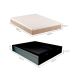 Cama Box Queen Martin Premium Revestimento Sintético Preto com Colchão Guldi Massageador Quântico Molas Ensacadas (30x158x198) Branco e Bege