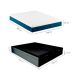 Cama Box Queen Martin Premium Revestimento Sintético Preto com Colchão Guldi Mola Ensacada Original Firme (25x158x198) Azul e Branco