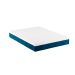 Cama Box Queen Martin Premium Revestimento Sintético Preto com Colchão Guldi Mola Ensacada Original Firme (25x158x198) Azul e Branco