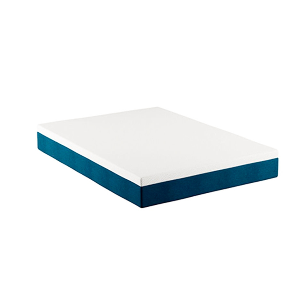 Cama Box Queen Martin Premium Revestimento Sintético Preto com Colchão Guldi Mola Ensacada Original Firme (25x158x198) Azul e Branco