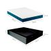 Cama Box Queen Martin Premium Revestimento Sintético Preto com Colchão Guldi Mola Ensacada Original Macio (25x158x198) Azul e Branco