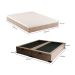 Cama Box Queen Martin Premium Suede Bege com Colchão Guldi Massageador Quântico Molas Ensacadas (30x158x198) Branco e Bege