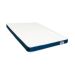Cama Box Queen Martin Premium Suede Preto com Colchão Guldi Duplo Plus D28 (16x158x198) Branco e Azul