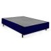 Cama Box Queen com Colchão Espuma D28 Guldi Duplo e 2 Travesseiros Guldi Nasa Viscoelástico Azul e Branco
