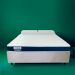 Cama Box Queen com Colchão Espuma D28 Guldi Duplo e 2 Travesseiros Guldi Nasa Viscoelástico Natural, Azul e Branco