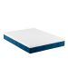 Cama Box Queen com Colchão Mola Ensacada Firme Guldi Natural e Azul