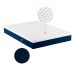 Cama Box Queen com Colchão Mola Ensacada Guldi Firme Branco e Azul