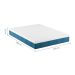 Cama Box Queen com Colchão Mola Ensacada Guldi Macio Branco e Azul