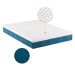 Cama Box Queen com Colchão Mola Ensacada Guldi Macio Branco e Azul