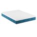 Cama Box Queen com Colchão Mola Ensacada Guldi Macio Branco e Azul