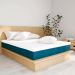 Cama Box Queen com Colchão Mola Ensacada Guldi Macio Branco e Azul