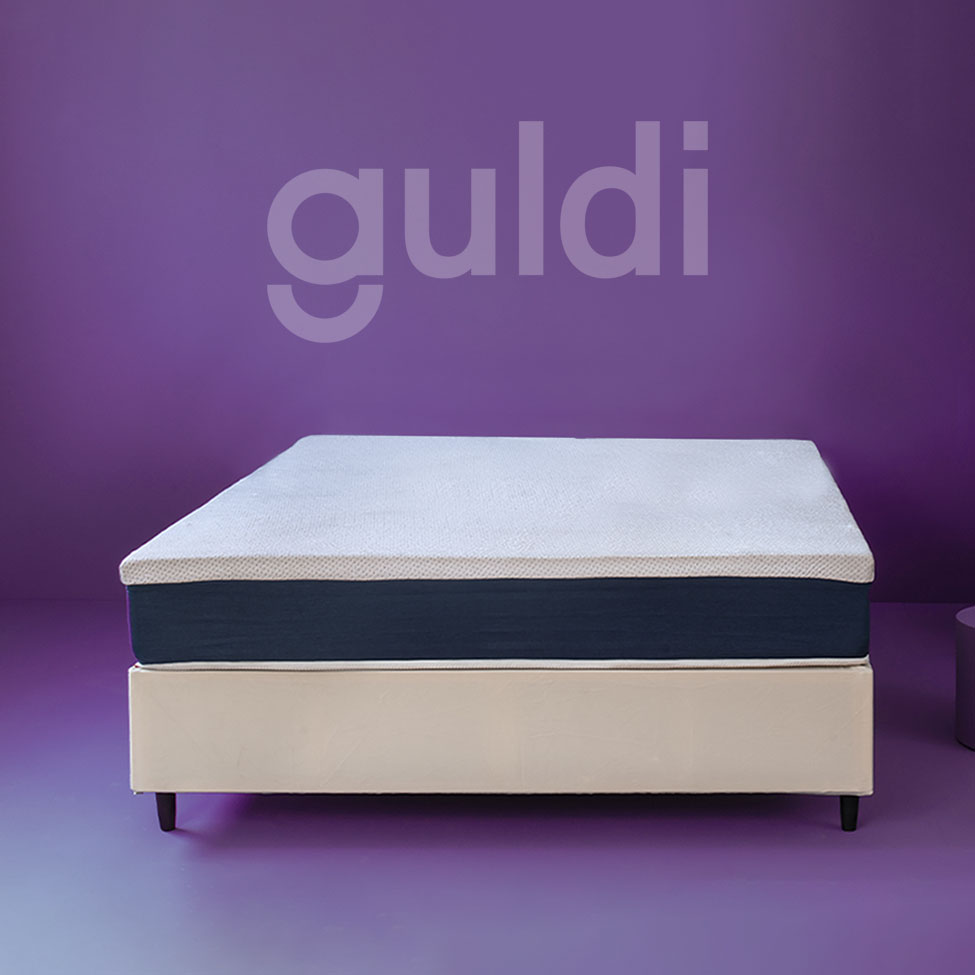Cama Box Queen com Colchão Mola Ensacada Macio Guldi Natural e Azul