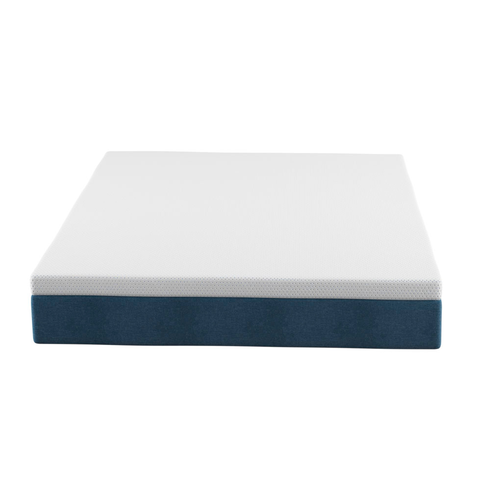 Cama Box Queen com Colchão Mola Ensacada Macio Guldi Natural e Azul