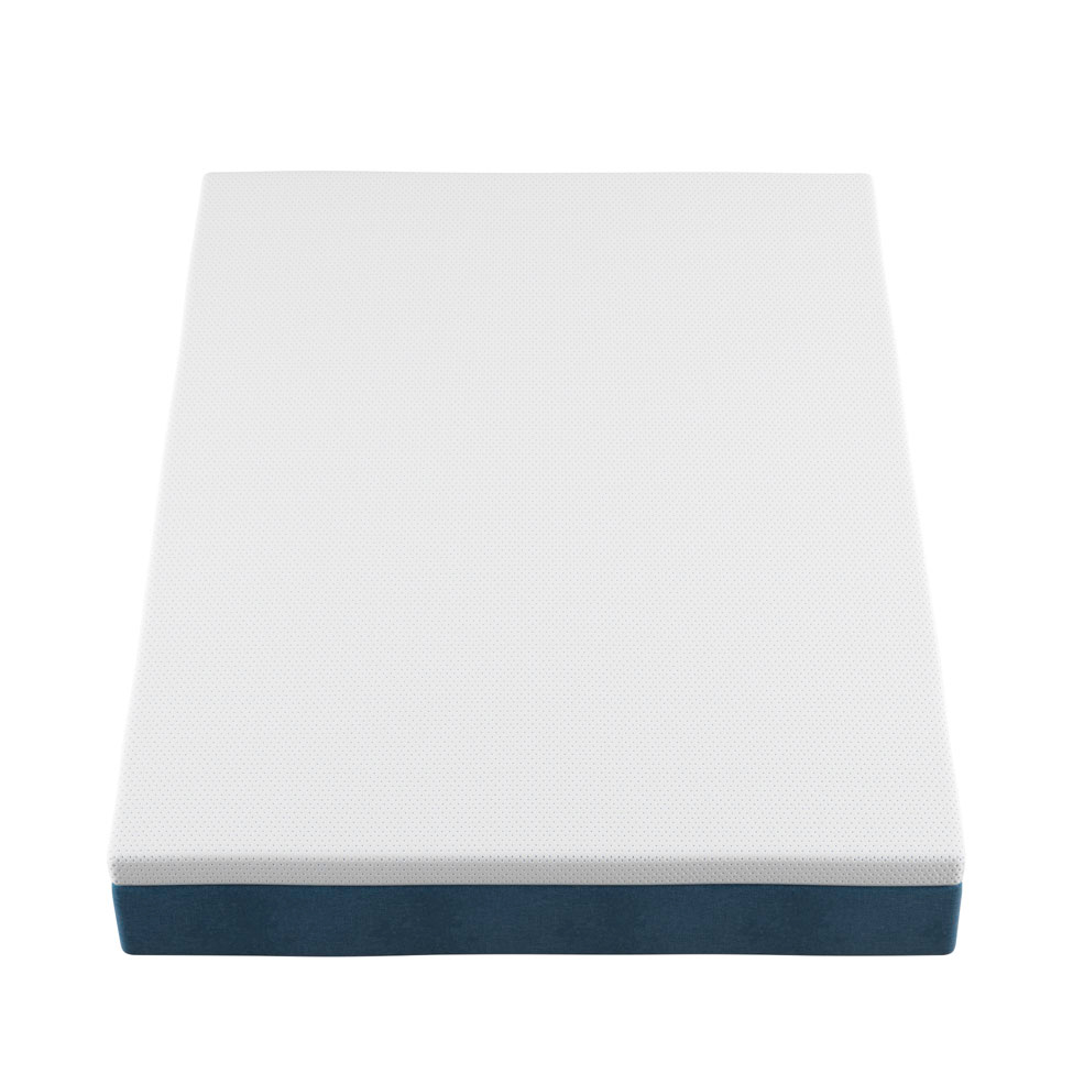 Cama Box Queen com Colchão Mola Ensacada Macio Guldi Natural e Azul
