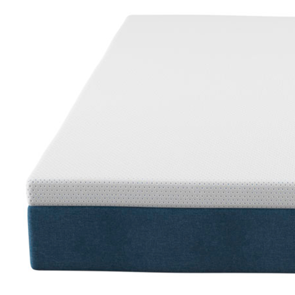 Cama Box Queen com Colchão Mola Ensacada Macio Guldi Natural e Azul