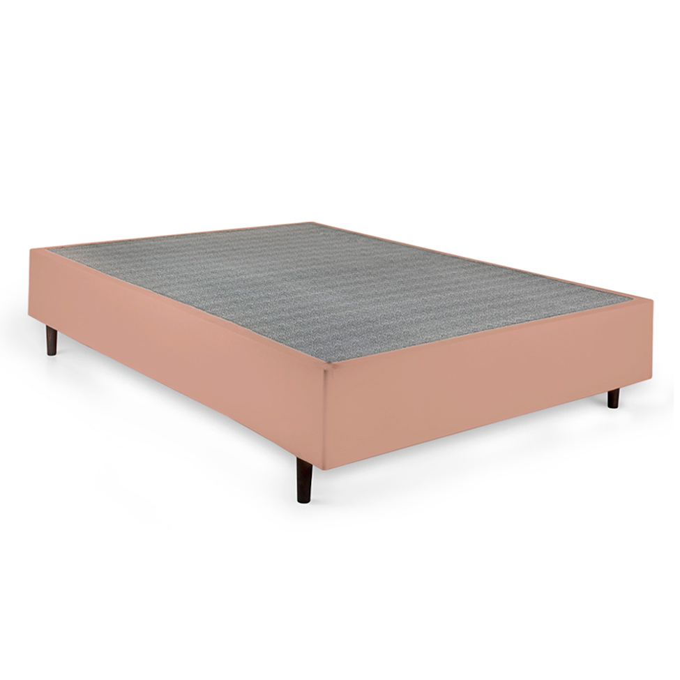 Cama Box Queen com Colchão Mola Ensacada Macio Guldi Natural e Azul