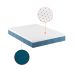 Cama Box Queen com Colchão Mola Ensacada Macio Guldi Natural e Azul
