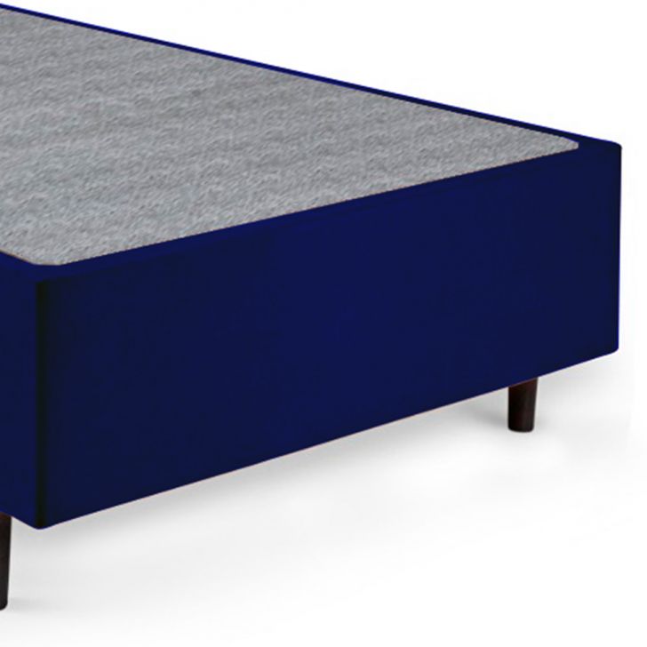 Cama Box Solteiro Azul com Colchão Guldi Dream Mola Ensacada (30x88x188) Cinza e Branco