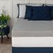 Cama Box Solteiro Azul com Colchão Guldi Dream Mola Ensacada (30x88x188) Cinza e Branco