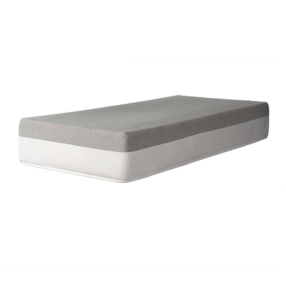 Cama Box Solteiro Bege com Colchão Guldi Dream Mola Ensacada (30x88x188) Cinza e Branco