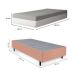 Cama Box Solteiro Bege com Colchão Guldi Dream Mola Ensacada (30x88x188) Cinza e Branco