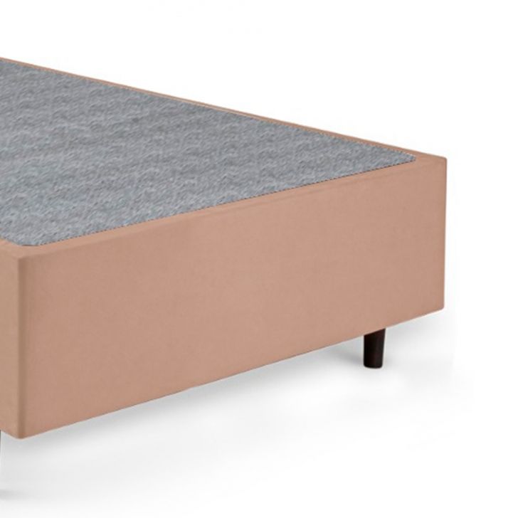 Cama Box Solteiro Bege com Colchão Guldi Dream Mola Ensacada (30x88x188) e 1 Travesseiro Guldi Dream Branco e Azul