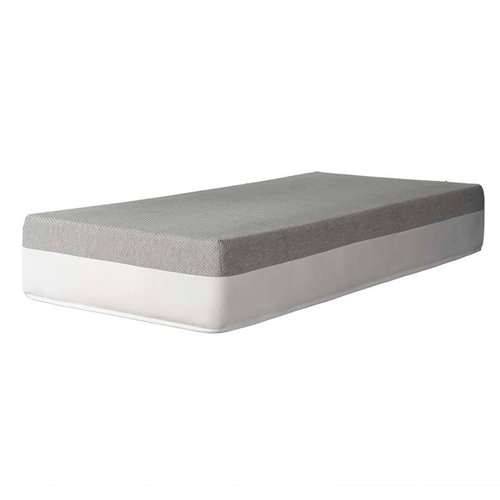 Cama Box Solteiro Bege com Colchão Guldi Dream Mola Ensacada (30x88x188) e 1 Travesseiro Guldi Soft Nasa Cinza e Branco