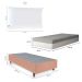 Cama Box Solteiro Bege com Colchão Guldi Dream Mola Ensacada (30x88x188) e 1 Travesseiro Guldi Soft Nasa Cinza e Branco
