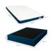 Cama Box Solteiro Joe Linho Azul Marinho com Colchão Guldi Duplo Plus D28 (16x138x188) Branco e Azul