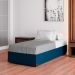 Cama Box Solteiro Joe Linho Azul Marinho com Colchão Guldi Duplo Plus D28 (16x88x188) Branco e Azul