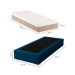Cama Box Solteiro Joe Linho Azul Marinho com Colchão Guldi Massageador Quântico Molas Ensacadas (30x88x188) Branco e Bege
