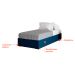 Cama Box Solteiro Joe Linho Azul Marinho com Colchão Guldi Mola Ensacada Original Firme (25x88x188) Azul e Branco