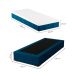 Cama Box Solteiro Joe Linho Azul Marinho com Colchão Guldi Mola Ensacada Original Macio (25x88x188) Azul e Branco
