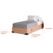 Cama Box Solteiro Joe Linho Bege com Colchão Guldi Massageador Quântico Molas Ensacadas (30x88x188) Branco e Bege