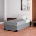 Cama Box Solteiro Joe Linho Cinza com Colchão Guldi Dream Mola Ensacada (30x88x188) Cinza e Branco