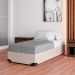 Cama Box Solteiro Joe Linho Cru com Colchão Guldi Massageador Quântico Molas Ensacadas (30x88x188) Branco e Bege