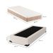 Cama Box Solteiro Joe Linho Cru com Colchão Guldi Massageador Quântico Molas Ensacadas (30x88x188) Branco e Bege