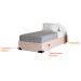 Cama Box Solteiro Joe Linho Cru com Colchão Guldi Mola Ensacada Original Macio (25x88x188) Azul e Branco